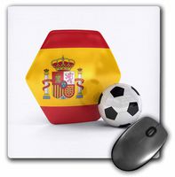 3dRose Spain Portugal Soccer Ball Mouse Pad, 8" x 8" (mp_181916_1)