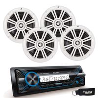 Sony MEX-M71BT Marine CD & Bluetooth Receiver Package with Kicker White 6.5" Marine Speakers (2 Pair)