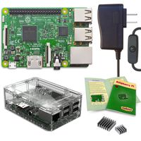 Viaboot Raspberry Pi 3 Power Kit - UL Listed 2.5A Power Supply, Premium Clear Case Edition