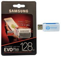 Samsung 128GB Micro SDXC EVO Plus Memory Card with Adapter Works with Samsung Galaxy Note 10+ Cell Phone, Note 10+ 5G Smartphone (MB-MC128G) with (1) Everything But Stromboli (TM) SD, TF Card Reader
