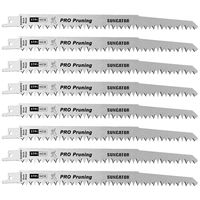 Reciprocating Saw Blades for Pruning, SUNGATOR 9-Inch Super Hard High Carbon Steel Blades with 5TPI Designed for Fast, Straight, Clean Pruning and Cutting Wood (8-Pack)