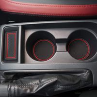 CupHolderHero for Subaru WRX 2015-2020 Custom Liner Accessories - Premium Cup Holder, Console, and Door Pocket Inserts 13-pc Set (Manual Parking Brake) (Red Trim)