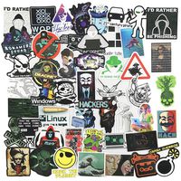 Hacker Laptop Stickers Pack 50pcs Cool Water Bottle Notebook Phone Computer Luggage Skateboard Fun Vinyl Graffiti Decals