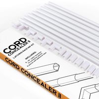 Cord Concealer II One-Cord Raceway Kit - SimpleCord Cable Cover fits 1 Cord - 128" Cable Management System for Hiding a Single Power Cord, Speaker Wire, or TV Cables in Home or Office (Renewed)