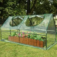 Quictent Waterproof UV Protected Reinforced Mini Cloche Greenhouse 95" WX 36" D X 36" / 71" WX 36" D X 36" H Portable Green Hot House- 50 Pcs T-Type Plant Tags Include (71" X 36" X 36")