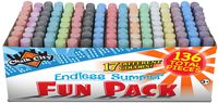 Chalk City - 136 Pack 17 Colors Jumbo Washable Sidewalk Chalk Set Great for Playground Outdoor use, or Gift for Birthday Party