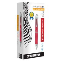 Zebra X10 Retractable Gel Pen, Medium Point, 0.7mm, Red Barrel, Acid Free Red Ink, 12 Pack (Packaging may vary)