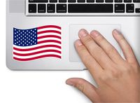 Waving flag usa 4x2.5 country symbol love humor america united states color sticker state decal vinyl - Made and Shipped in USA