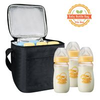 Breast Milk Baby Bottle Cooler Bag, Homga Breastmilk Insulated Cooler Tote Storage w/Air Tight Lock in The Cold & Preserve Important Nutrients (Fits up to 6 Large 8Oz. Bottles) (8.87.68.6in)