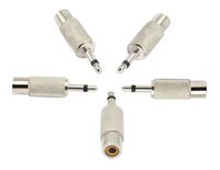 zdyCGTime RCA to 3.5MM Audio TS Adapter 3.5mm 1/8" Mono Plug Male to RCA Female Jack Adaptor Connector (Silver)(5 Packs, 2-Pole)