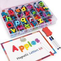 Gamenote Classroom Magnetic Alphabet Letters Kit 234 Pcs with Double-Side Magnet Board - Foam Alphabet Letters for Preschool Kids Toddler Spelling and Learning Colorful