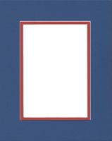 22x28 Royal Blue and Orange Double Picture Mats or Photography Matting Bevel Cut for 18x24 Pictures