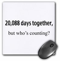 3dRose 8 X 8 X 0.25 20,088 Days Together Who's Counting Happy 55th Anniversary Mouse Pad (mp_112231_1)