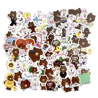 45Pcs Hot Cartoon Line Town Brown Cony Stickers for Water Bottle Laptop Car Motorcycle Bicycle Bike Skateboard Luggage Baggage Box Guitar