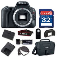 Canon EOS Rebel SL2 Digital SLR Camera Body Only - WiFi Enabled with 32GB Class 10 Memory Card, Wired Remote & 100ES Shoulder Bag