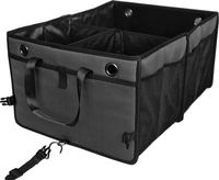 Cutequeen Trunk Organizer Back Seat Protector Storage Organizer Multi Compartments Collapsible Portable for SUV Car Truck Auto Red and Black(Pack of 1) (Trunk Organizer, Black')