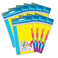 Redi-Tag Divider Sticky Notes, Tabbed Self-Stick Lined Note Pad, 60 Ruled Notes per Pack, 4 x 6 Inches, Assorted Neon Colors, 9 Pack (29509)
