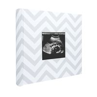 Pearhead Chevron Baby Photo Album, Keepsake Gifts for Baby and New Parents, Gray