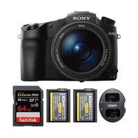 Sony DSC-RX10 III Cyber-Shot Digital Still Camera, Sony 64GB 94MB/s, 2 Spare Batteries + Charger