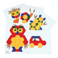 Learning Advantage Pattern Block Activity Cards - Set of 20 - Early Geometry For Kids - Teach Creativity, Sequencing and Patterning