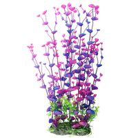 CNZ Aquarium Decor Fish Tank Decoration Ornament Artificial Purple Plastic Plant, 16-inch