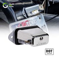 Trailer LED License Plate Light [Surface Mount] [DOT FMVSS 108] [SAE L] [Chrome-Finish] [Waterproof] [12V DC] License Tag Lights for UTV ATV Trailer Truck RV Boat