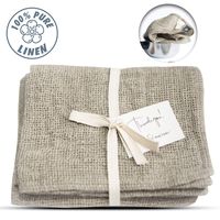 Pre-Washed 100% Linen Tea Towels - 2 pack 13"x29"-Inch Checkered Kitchen Dish-Cloths or Bathroom Hand Towels - Natural Fiber Linen Flax Quick Drying and High Absorption Kanva Gift Idea