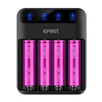 Efest LUSH Q4 Intelligent LED Battery Charger for 20700 / 18650 / 26650 / 26500 / 18500 / 18350 / 17340 / 16340 / 14500 / 10440                                