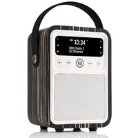 VQ Monty HD Digital Radio with AM & FM, Bluetooth & Alarm Clock - Real Wood Case Black Zebra
