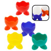 Silicone Egg Cup Holders- Set of 5 Rainbow Serving Cups