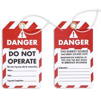 Juvale 24-Pack Danger Do Not Operate Equipment Tags with Cable Ties, 5.5 x 3 Inches