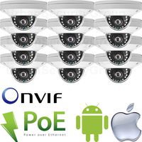 Urban Security Group 12-Pack Low Profile 2.5" 2MP 1080P IP Dome Security Camera : 2.8mm Wide Angle Lens, Power Over Ethernet, 12x IR LEDs, IR-Cut, ONVIF, Indoor, Outdoor