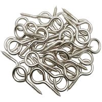 MANSHU 30 Pack of Eye Screws, 2 inch Metal Eye Hooks Thread Self-Tapping Hanging Hooks Eyebolt Ring