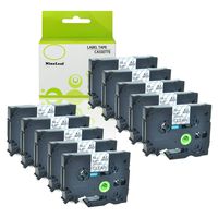 NineLeaf Replacement TZe-131 TZe131 TZ-131 TZ131 Laminated Tape Black on Clear 12mm (1/2") Width 8m (26.2ft) Length Compatible for Brother P-Touch Label Makers & Printers 10PK