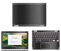 Decalrus - Protective Decal for Acer ChromeBook 11 R-11-CB5-132T, R11-C738T (11.6" Screen) Laptop Dark Grey Texture Brushed Aluminum Skin Skins case Cover wrap BAacerChrmbkR11Dark Grey
