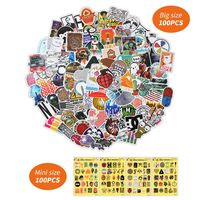 Laptop Stickers(100-400Pcs/Pack)-Waterproof Vinyl Sticker for Teens, Laptop, Luggage, Skateboard, Motorcycle, Bicycle Decal Graffiti Patches(100Big Pcs+100mini Pcs Stickers)