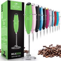 Zulay Milk Frother Handheld Foam Maker for Lattes - Whisk Drink Mixer for Bulletproof® Coffee, Mini Foamer for Cappuccino, Frappe, Matcha, Hot Chocolate by Milk Boss - Clover Green
