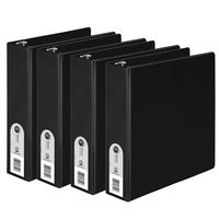 Wilson Jones Round Ring Binder, 2", Black, 4-Pack (W70368-44B)