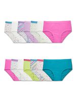 Fruit of the Loom Girls' Big Cotton Brief Underwear, 14 Pack - Fashion Assorted, 10