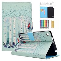 Kindle Fire 7 Case,LittleMax Ultra Slim PU Synthetic Leather Case Flip Stand [Magnetic Closure] Cover for Amazon Kindle Fire 7 5th Gen 2015 Version with 1 Free Stylus Fox in Forest