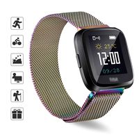 TOMALL Replacement Bands Compatible for Fitbit Versa/Versa 2,Stainless Steel Metal Wristband for Women Men