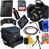 Canon Powershot SX420 is 20 MP Wi-Fi Digital Camera with 42x Zoom (Black) + Canon NB-11LH Battery & Charger + 9pc SanDisk 32GB Deluxe Accessory Kit w/HeroFiber Ultra Gentle Cloth