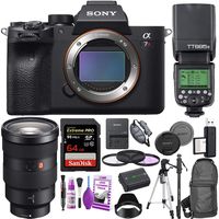 Sony Alpha a7R IV Mirrorless Digital Camera with 24-70mm f/2.8 Lens Kit + Godox TTL Flash 685 + 64GB Memory Card + Filters + Tripod + Backpack + Accessories Bundle
