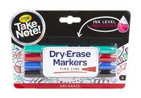 Crayola Take Note Fine Tip Dry Erase Markers - 4 Count