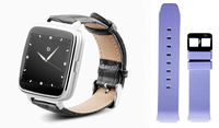 Beantech S1 Smart Watch for Apple/Android Phones. Silver with Black Croc-Embossed Leather Strap with Bonus Purple Silicone Strap