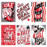 Coke is It Pop Art Slogans Coca-Cola Vinyl Sticker Set of 6