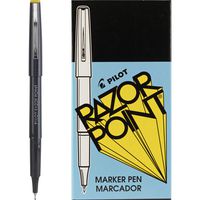 PILOT Razor Point Fine Line Marker Stick Pens, Ultra-Fine Point (0.3mm) Black Ink, 12 Count (11001)