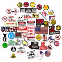 Hard Hat Stickers [Big 50 PCS] - Funny Sticker for Tool Box Helmet Welding Construction Union Military Ironworker Lineman Oilfield Electrician Pipeliner Ibew - Badass American Patriotic Vinyl Decals