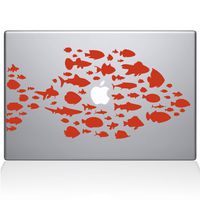 The Decal Guru Swim with The Fishes MacBook Decal Vinyl Sticker - 13" MacBook Air - Orange (0146-MAC-13A-P)