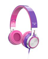 Elecder i39 Headphones with Microphone Foldable Lightweight Adjustable On Ear Headsets with 3.5mm Jack for iPad Cellphones Computer MP3/4 Kindle Airplane School Purple/Pink